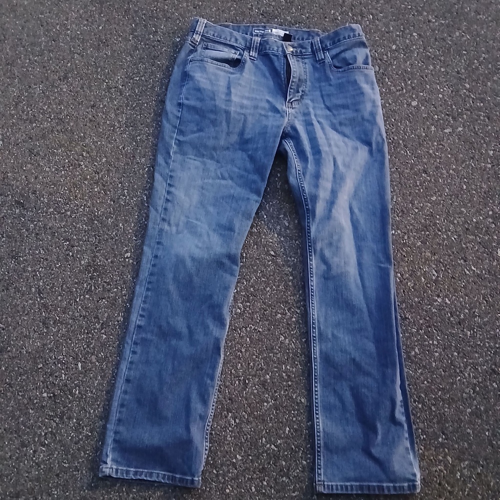 Carhartt Rugged Flex Jeans Mens 33x30 Blue Slim Fit Tapered Denim Pants BD2807